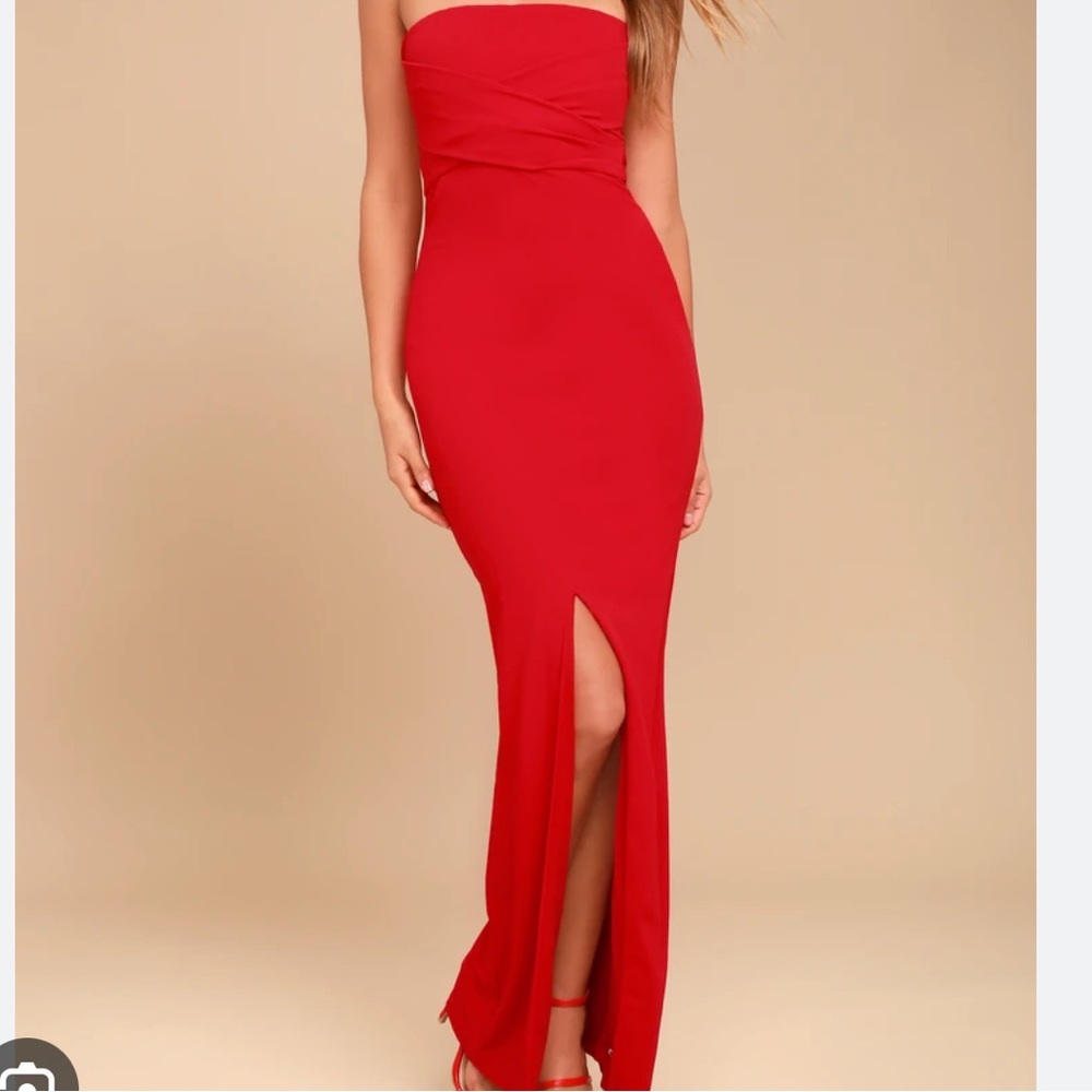 Lulu’s Own the Night Red formal maxi dress!